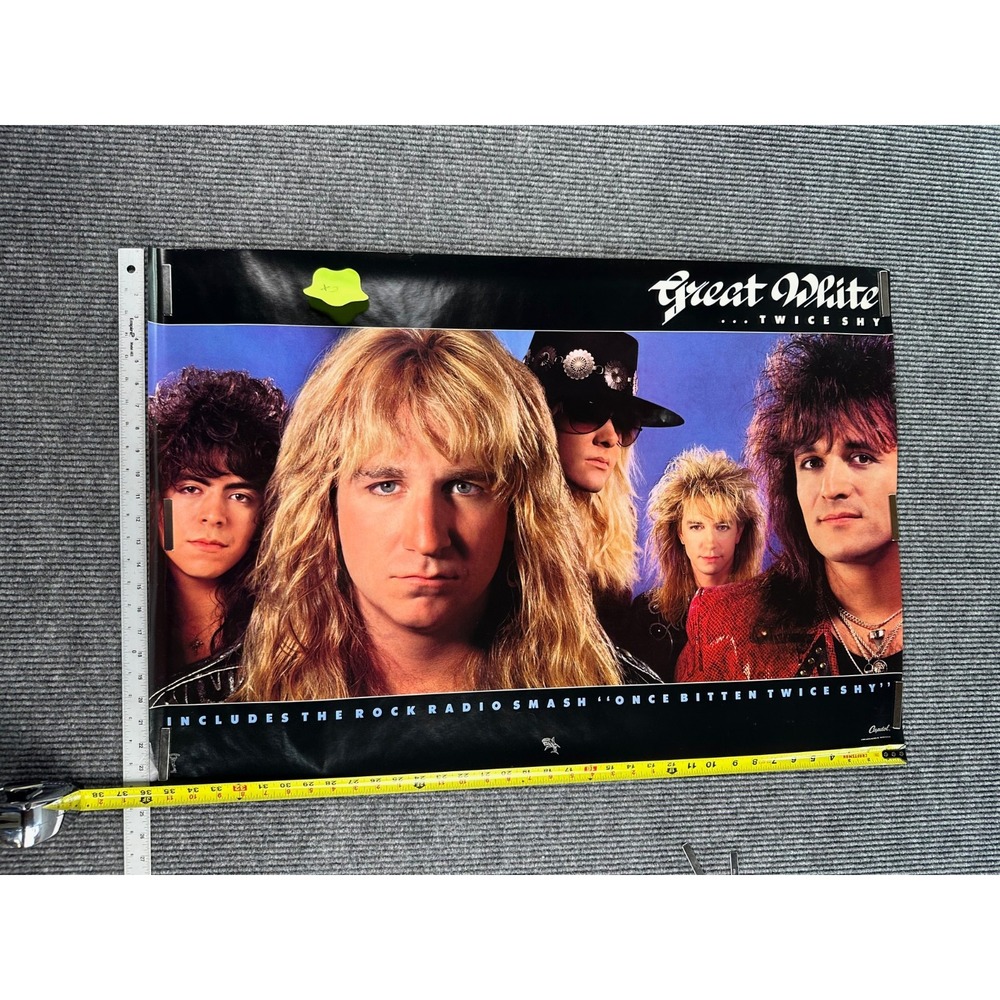 Great White Vintage 1989 Rock Poster Capitol Records 24x36 Once Bitten Twice Shy